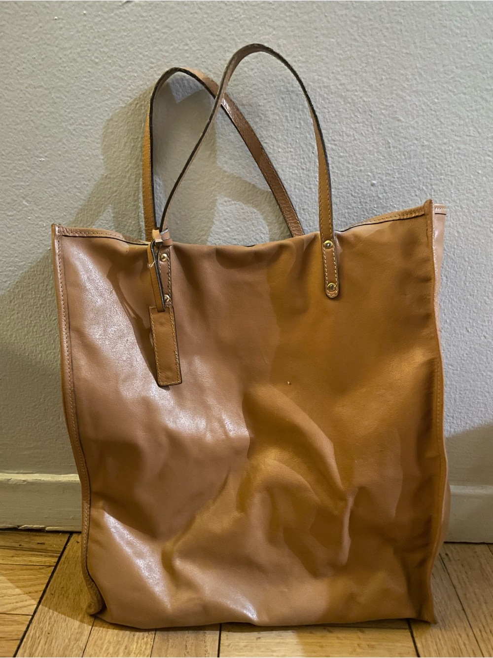 Escada Leather Tote Bag in Tan